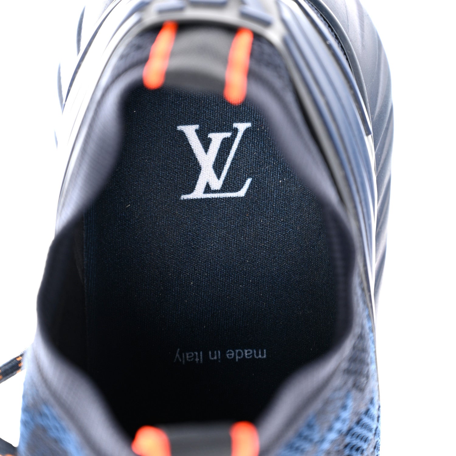 Louis Vuitton Knit Damier Mens Fastlane Sneakers 10 Cobalt 6 of 8