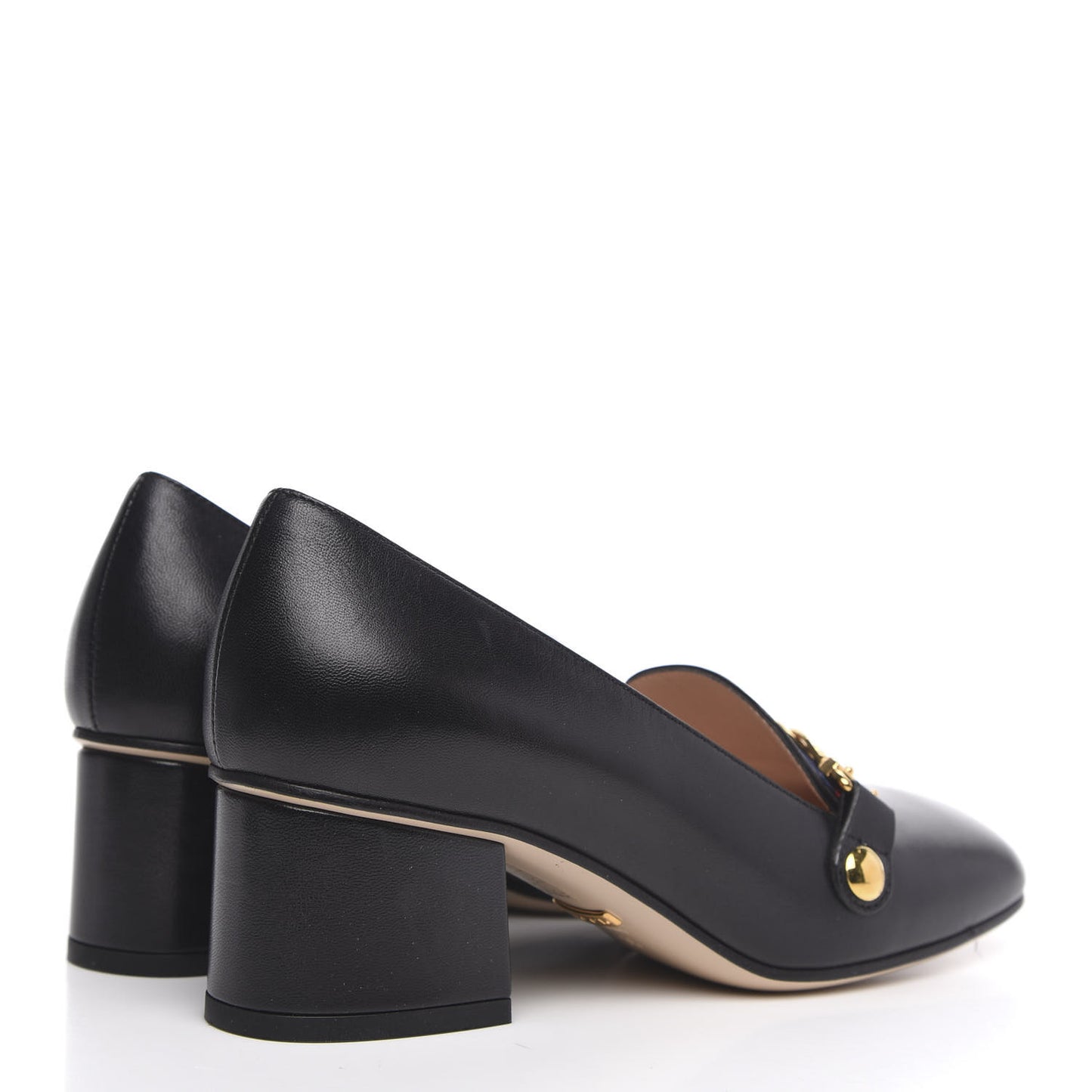 Malaga Kid Sylvie Web Chain Mid Heel Loafers 35 Black