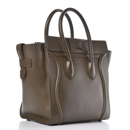 Celine Smooth Calfskin Mini Luggage Khaki 3 of 28