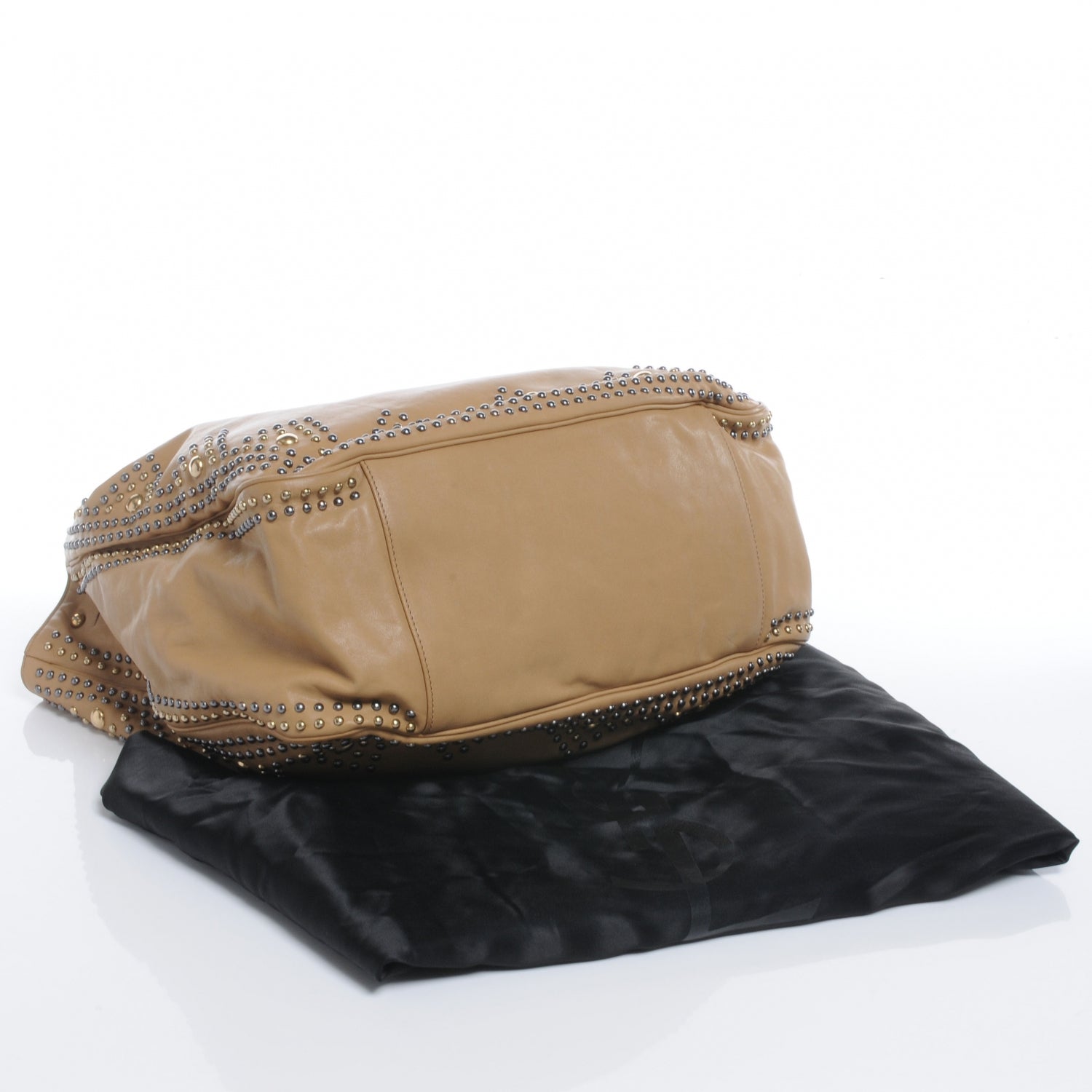 Saint Laurent Leather Rock Studded Roady Beige 4 of 7