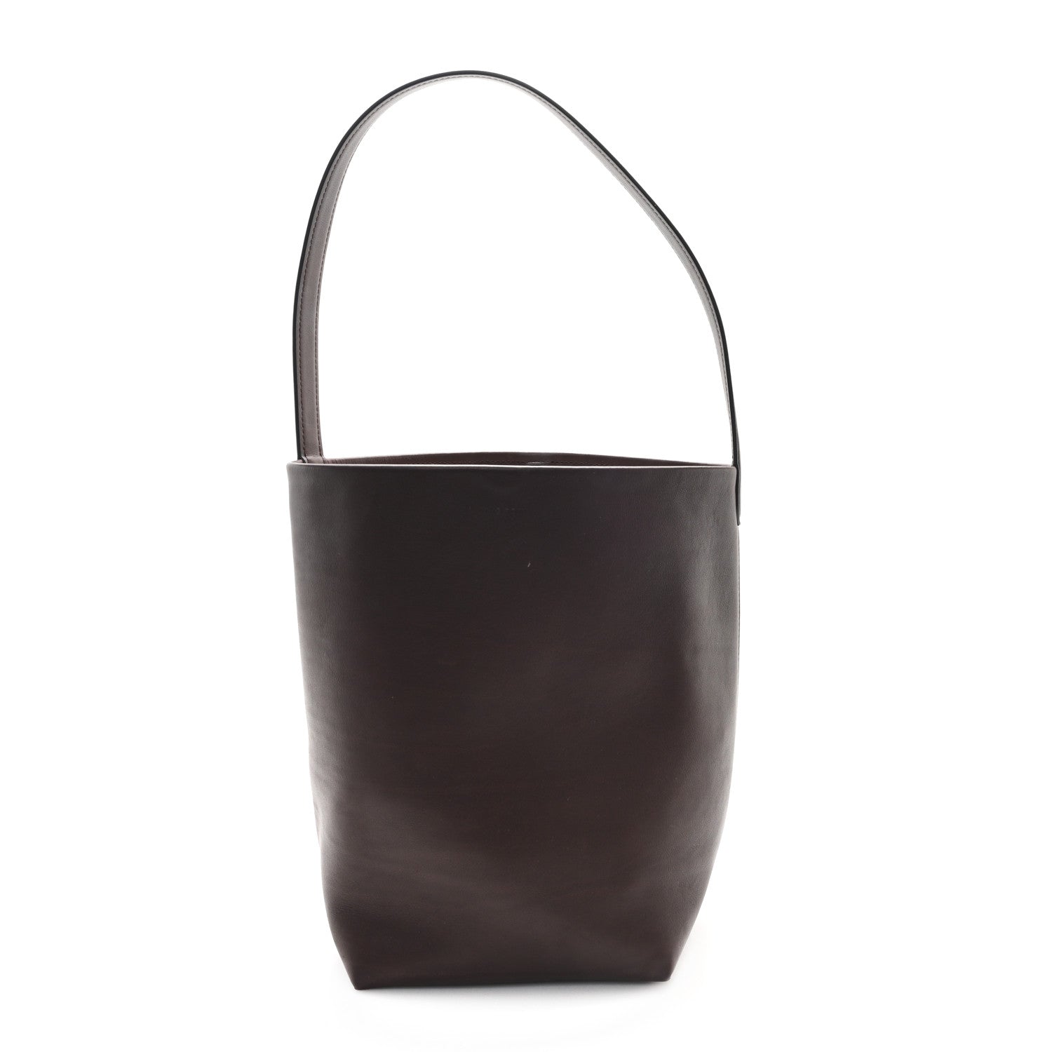 The Row Polished Saddle Calfskin Medium N/S Park Tote Chestnut 1 of 10