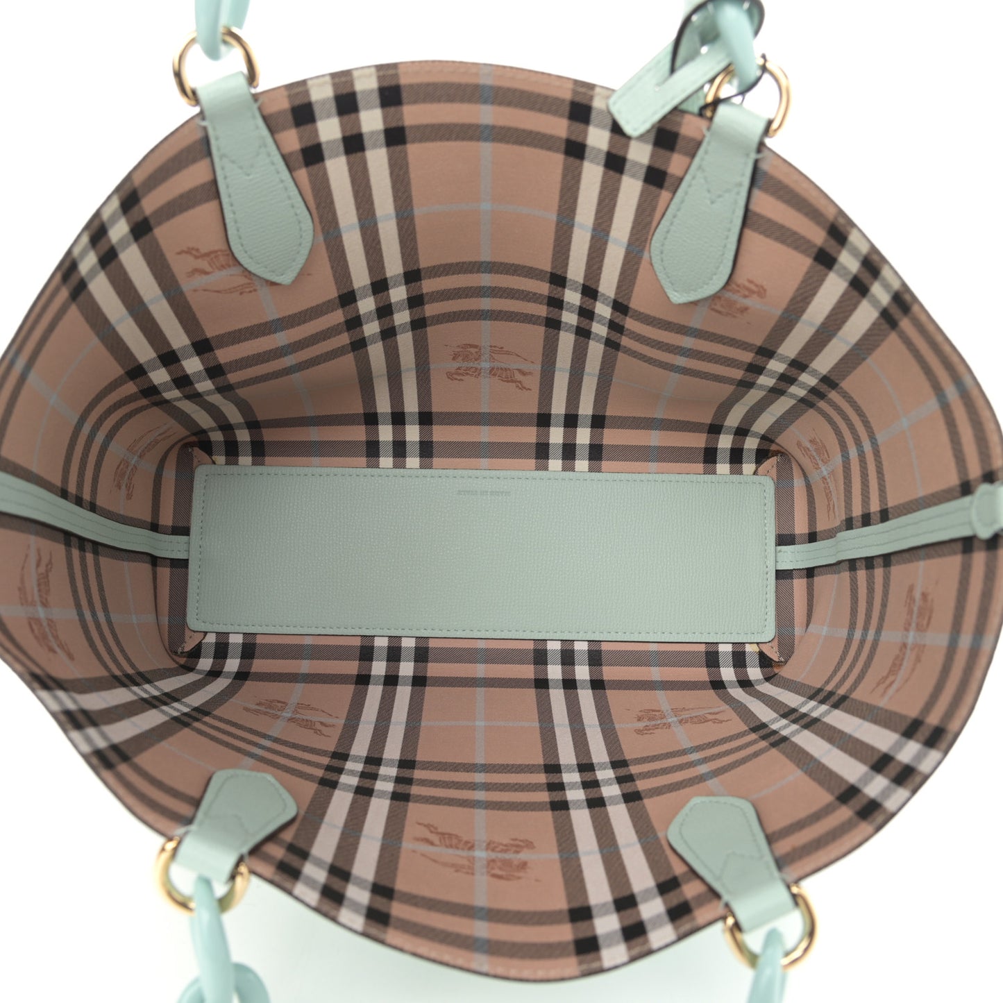 Calfskin Haymarket Check Small Reversible Tote Pale Opal