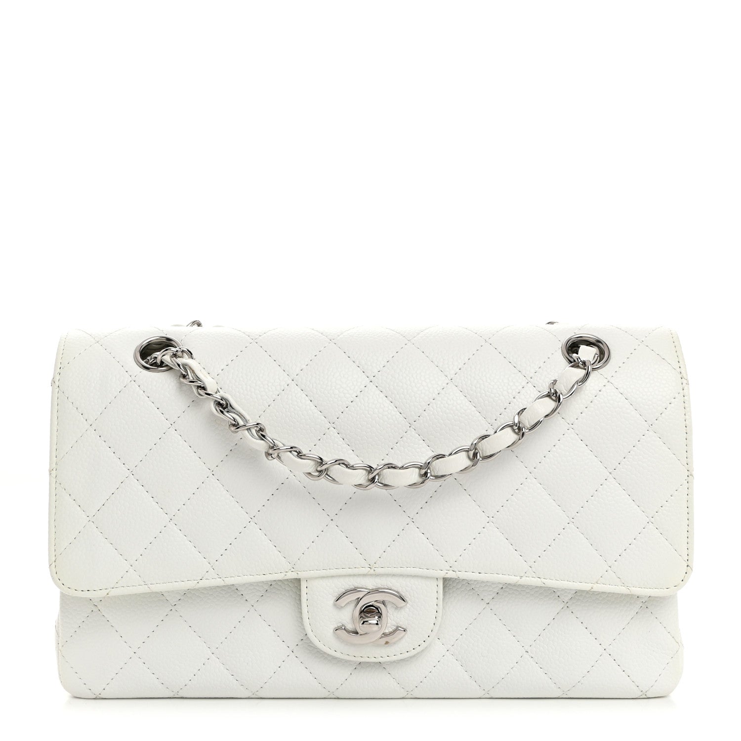 Chanel Caviar Quilted Medium Double Flap White 1 of 11