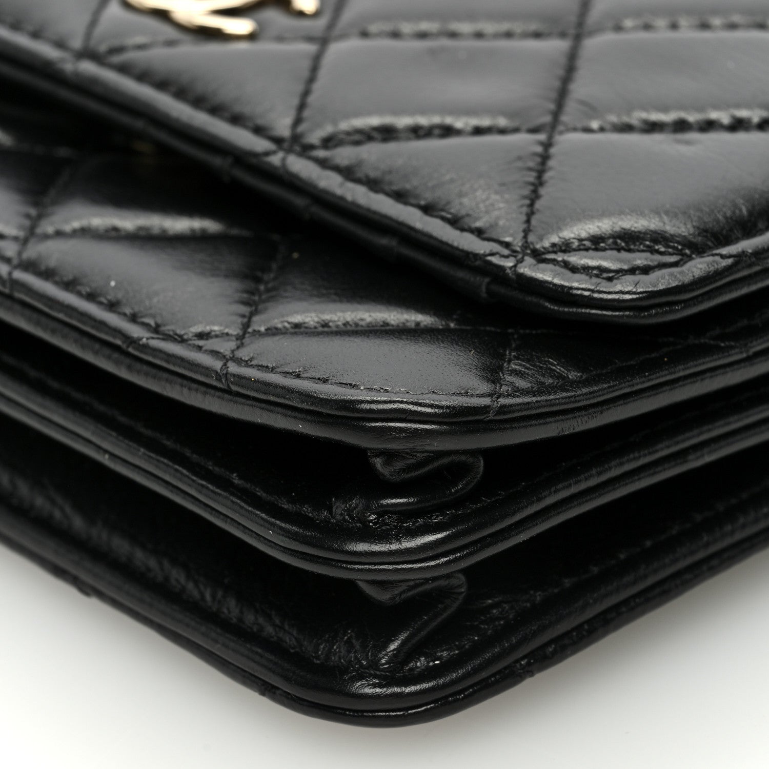 Chanel Calfskin Quilted Mini Maxi Pearls Wallet On Chain WOC Black 10 of 10