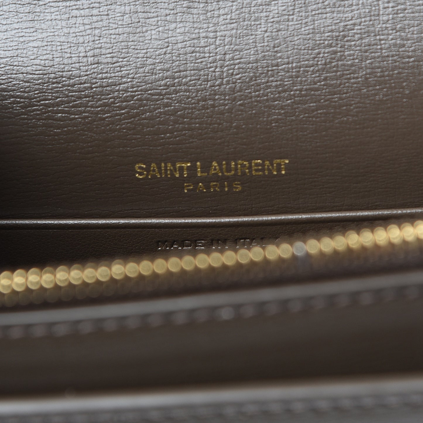 Calfskin Monogram Sunset Chain Wallet Kaki Fonce