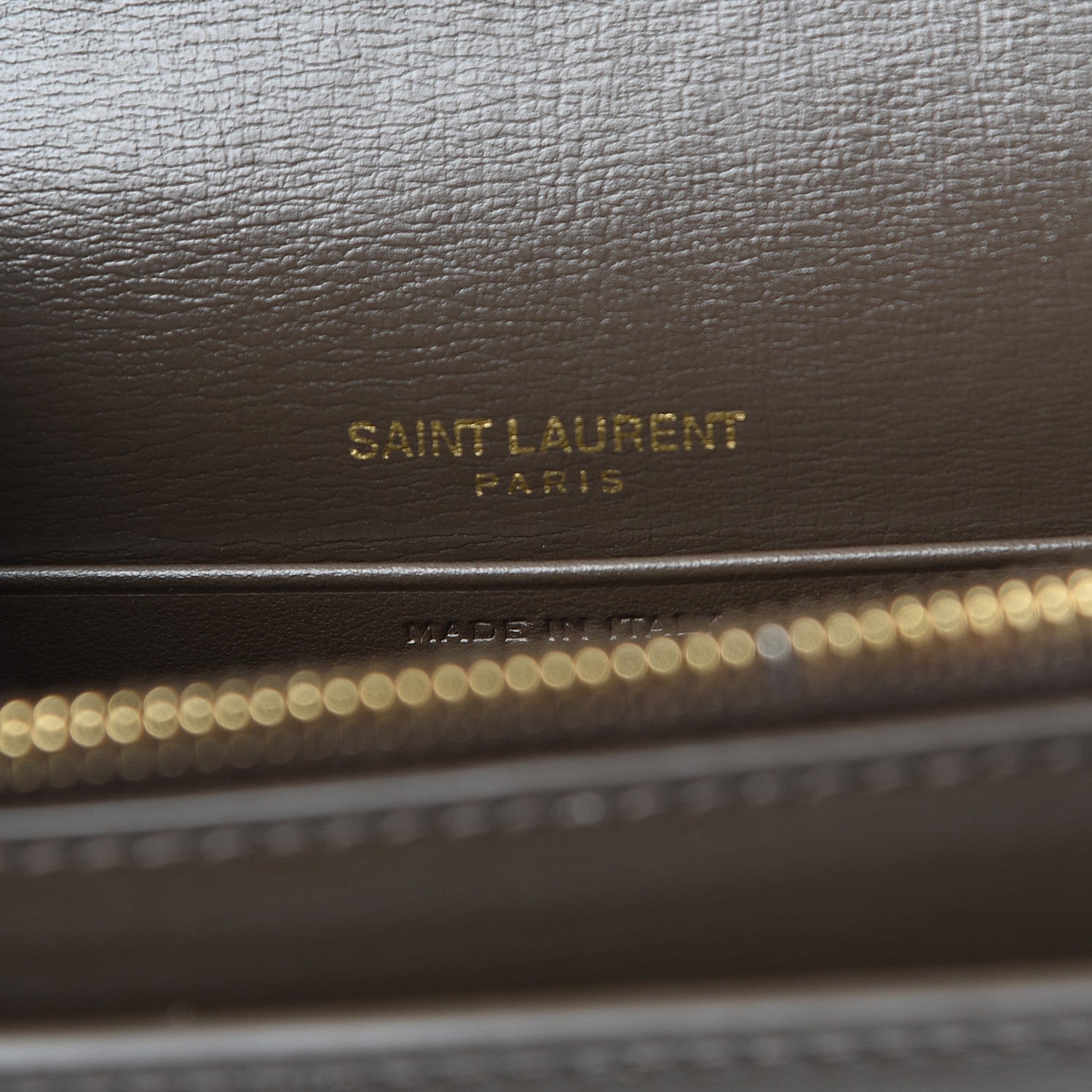 Saint Laurent Calfskin Monogram Sunset Chain Wallet Kaki Fonce 6 of 10