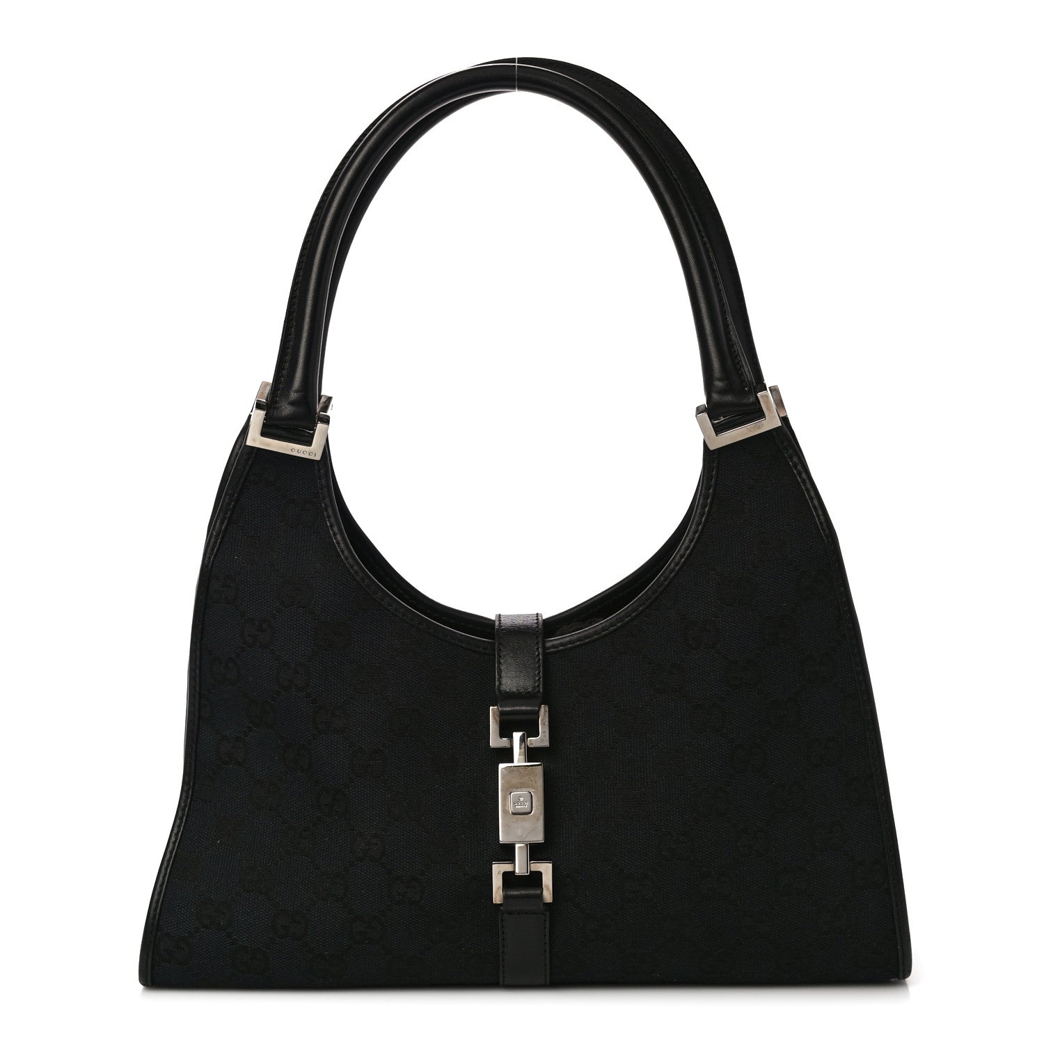 Gucci Monogram Bardot Shoulder Bag Black 1 of 11