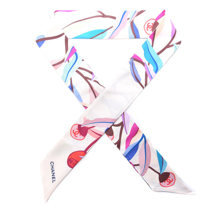Chanel Silk CC Slim Bandeau Scarf White 1 of 3