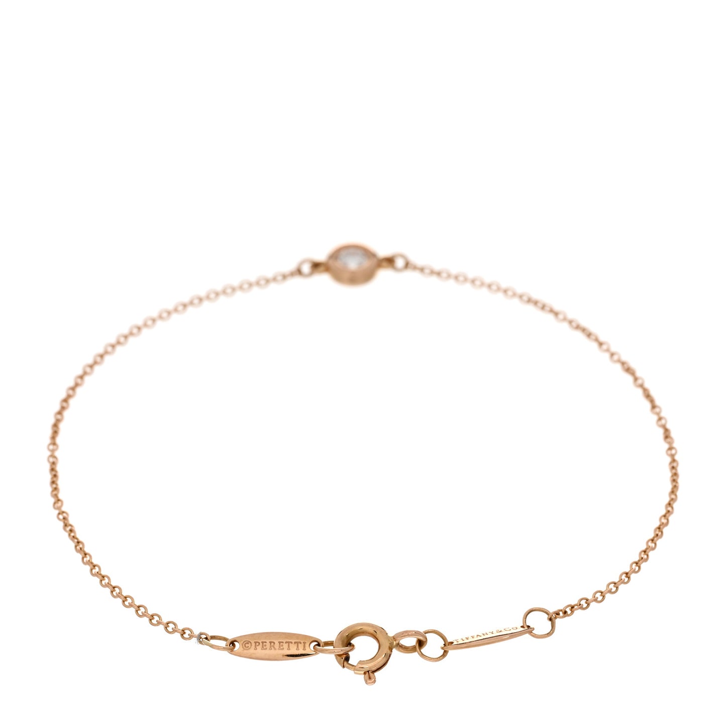 18K Rose Gold Diamond .10ct Elsa Peretti Diamonds by the Yard Bracelet