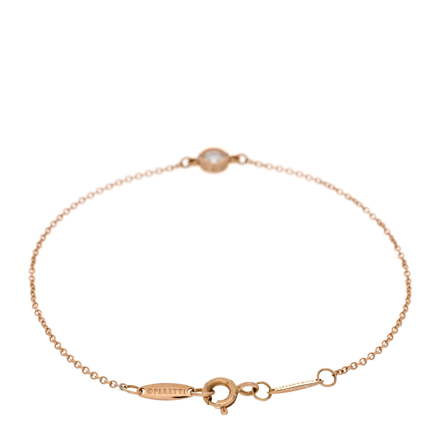 Tiffany 18K Rose Gold Diamond .10ct Elsa Peretti Diamonds by the Yard Bracelet 3 of 4