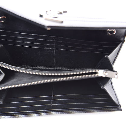 Saint Laurent Grain De Poudre Matelasse Chevron Small Monogram Chain Wallet Black 5 of 8