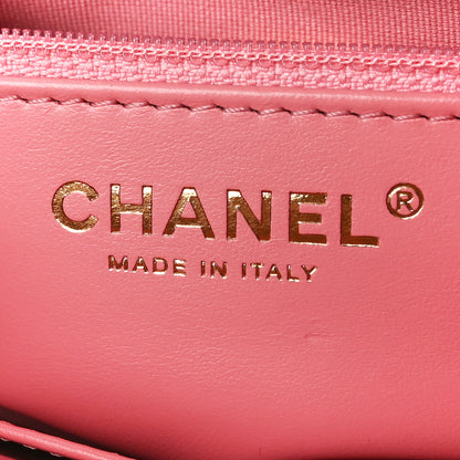 Chanel Shiny Aged Calfskin Quilted Nano Kelly Shopper Coral Pink 6 of 11