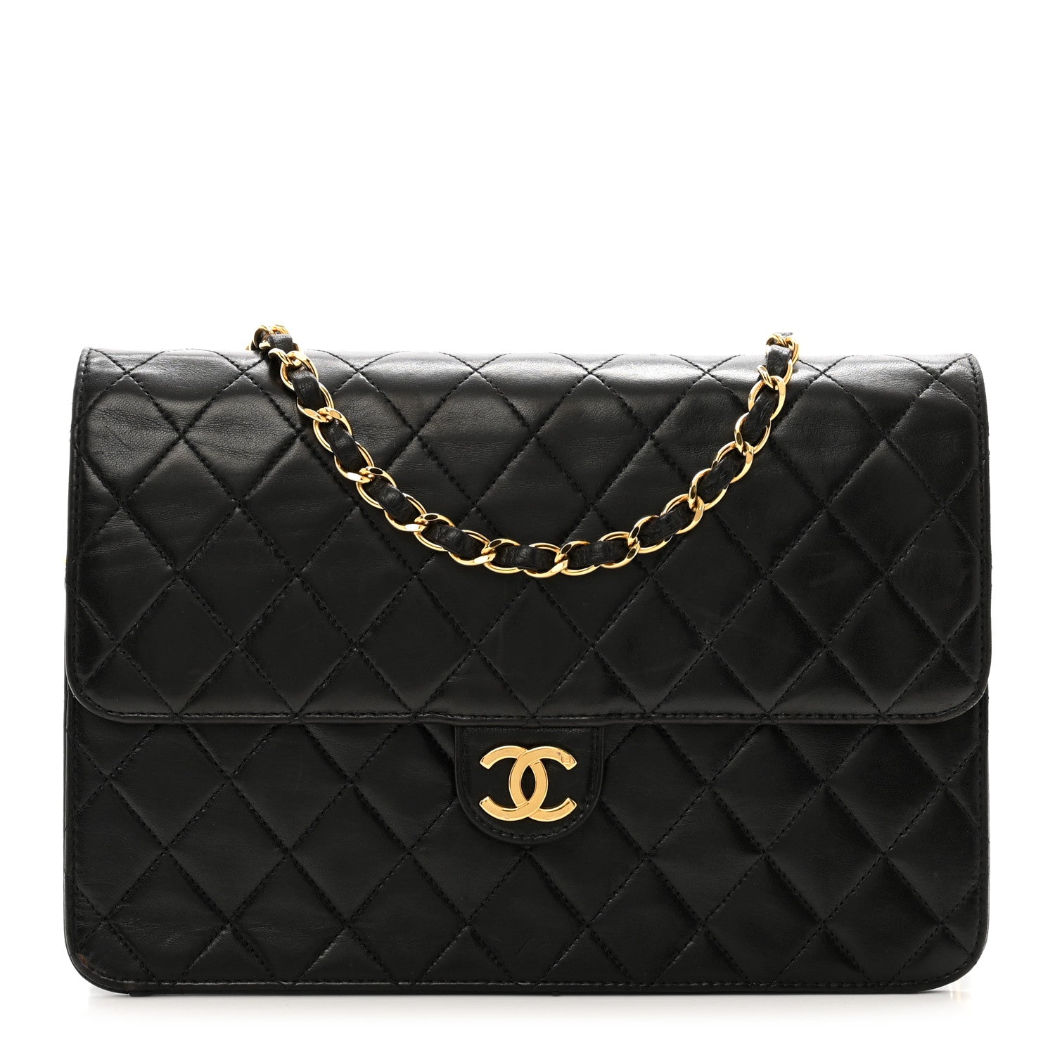 Chanel Lambskin Quilted Medium Single Flap Black 1 of 11