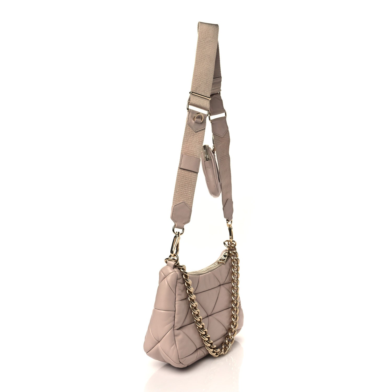 Prada Nappa Re-Nylon Triangle Quilted Patchwork System Shoulder Bag Ninfea 3 of 12