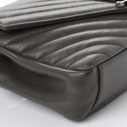 Saint Laurent Sheepskin Matelasse Chevron Monogram Medium College Bag Earth 7 of 8