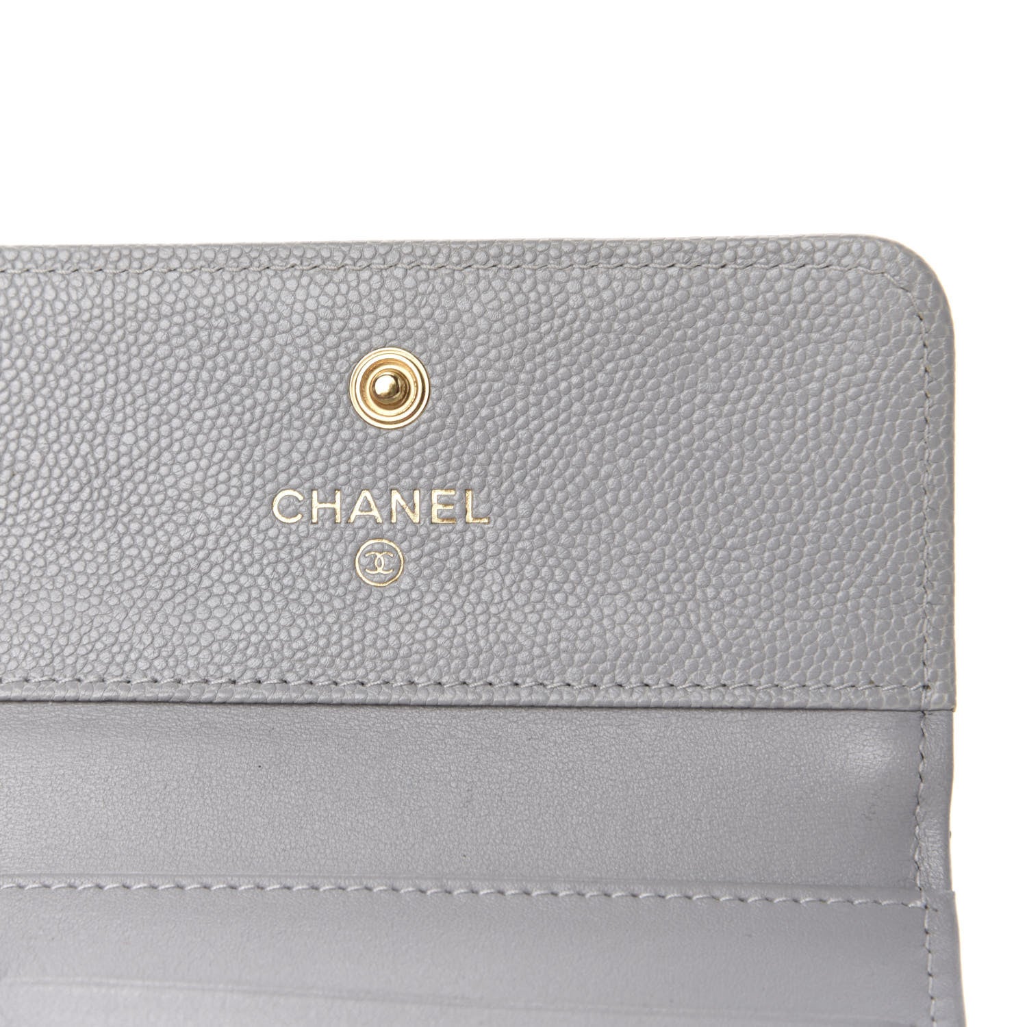 Chanel Caviar Quilted Compact Boy Flap Wallet Grey 6 of 9