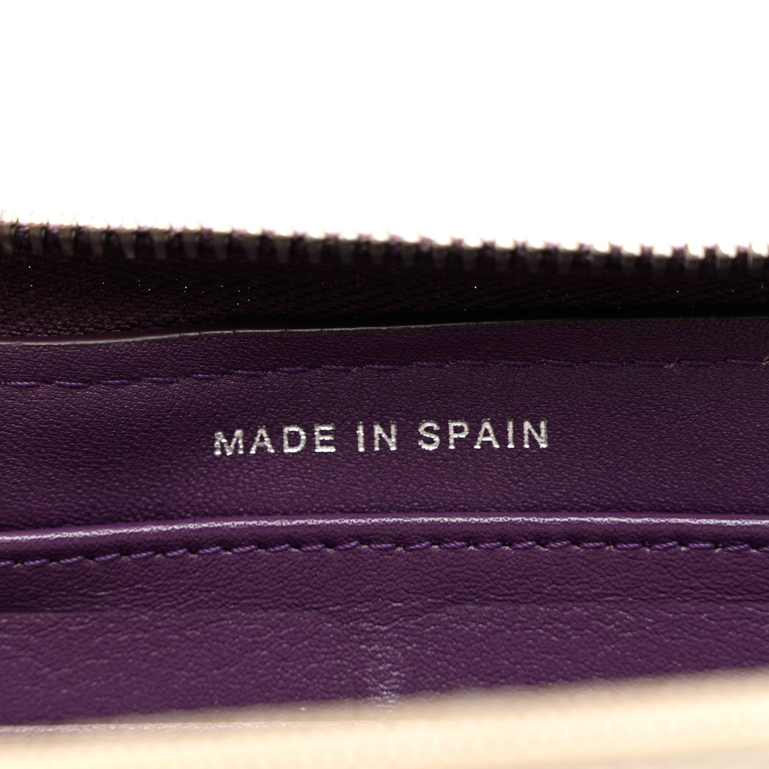 Chanel Patent Quilted Brilliant Zip Around Wallet Purple 7 of 9