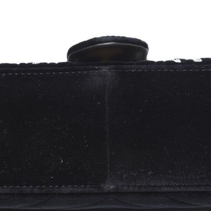 Gucci Velvet Matelasse Marquise Crystals Embroidered Small GG Marmont Shoulder Bag Black 10 of 11