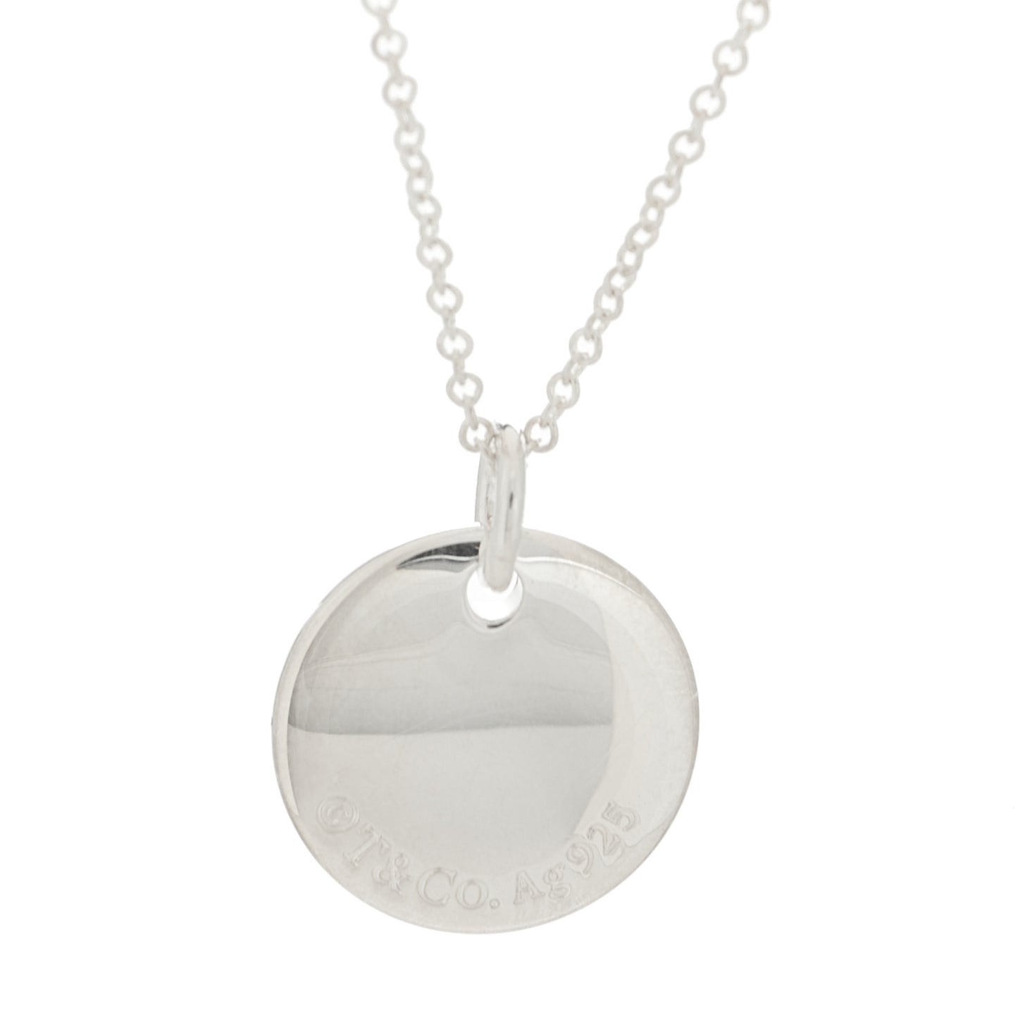 Sterling Silver Letter D Disc Pendant Necklace