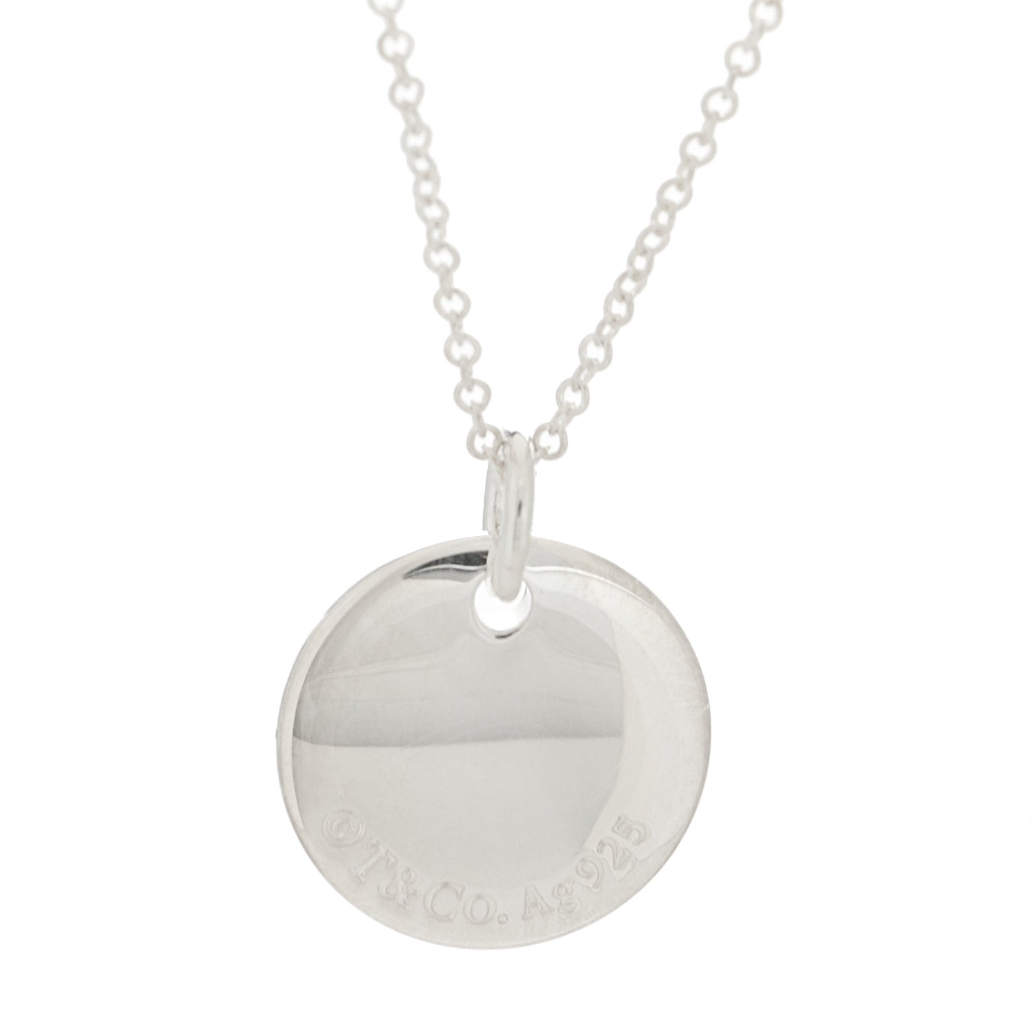 Tiffany Sterling Silver Letter D Disc Pendant Necklace 6 of 7