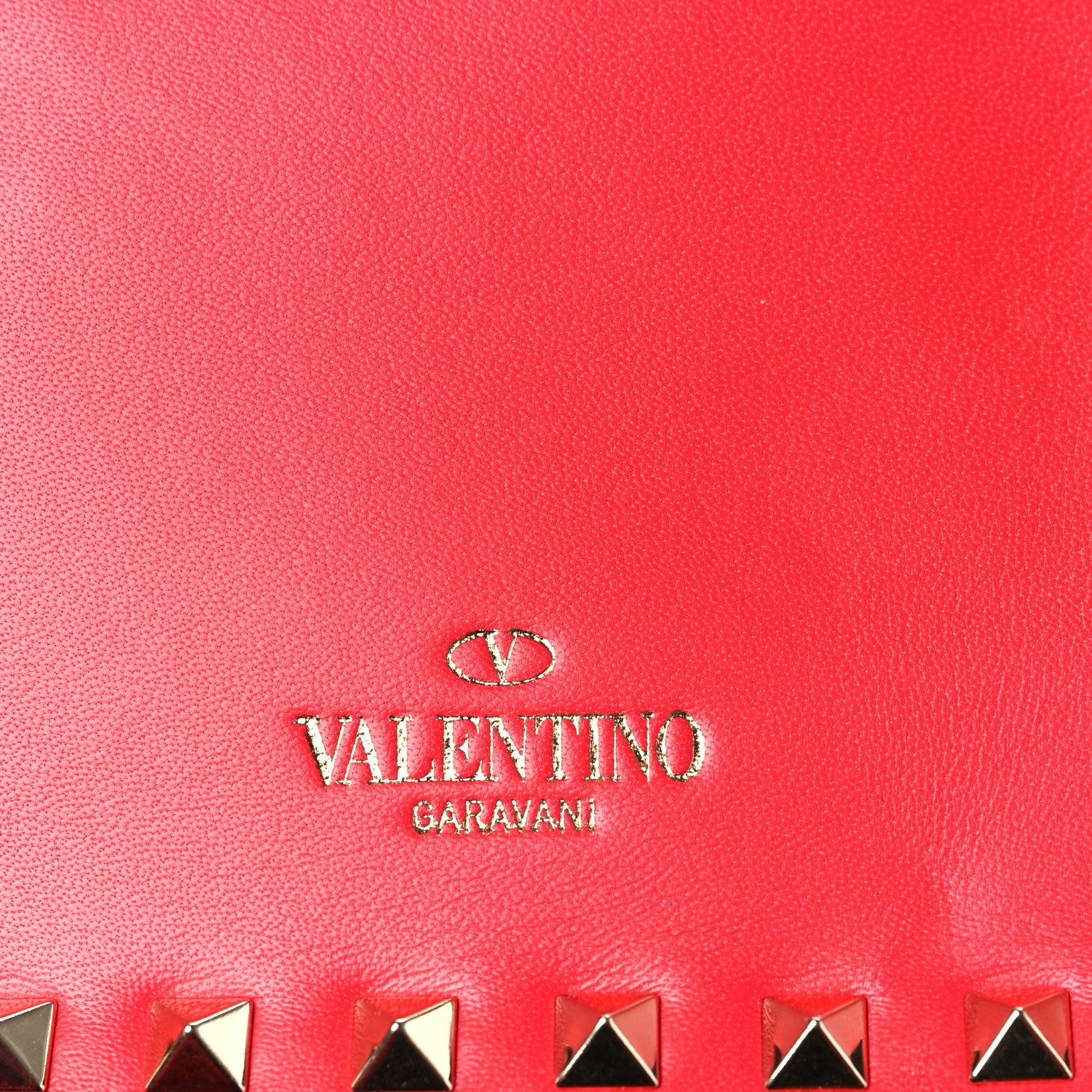 Valentino Garavani Nappa Small Rockstud Wristlet Clutch Fragola 6 of 10