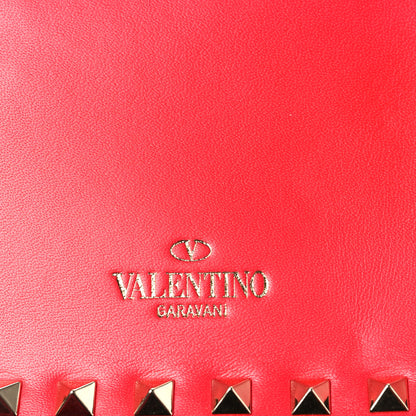 Valentino Garavani Nappa Small Rockstud Wristlet Clutch Fragola 6 of 10