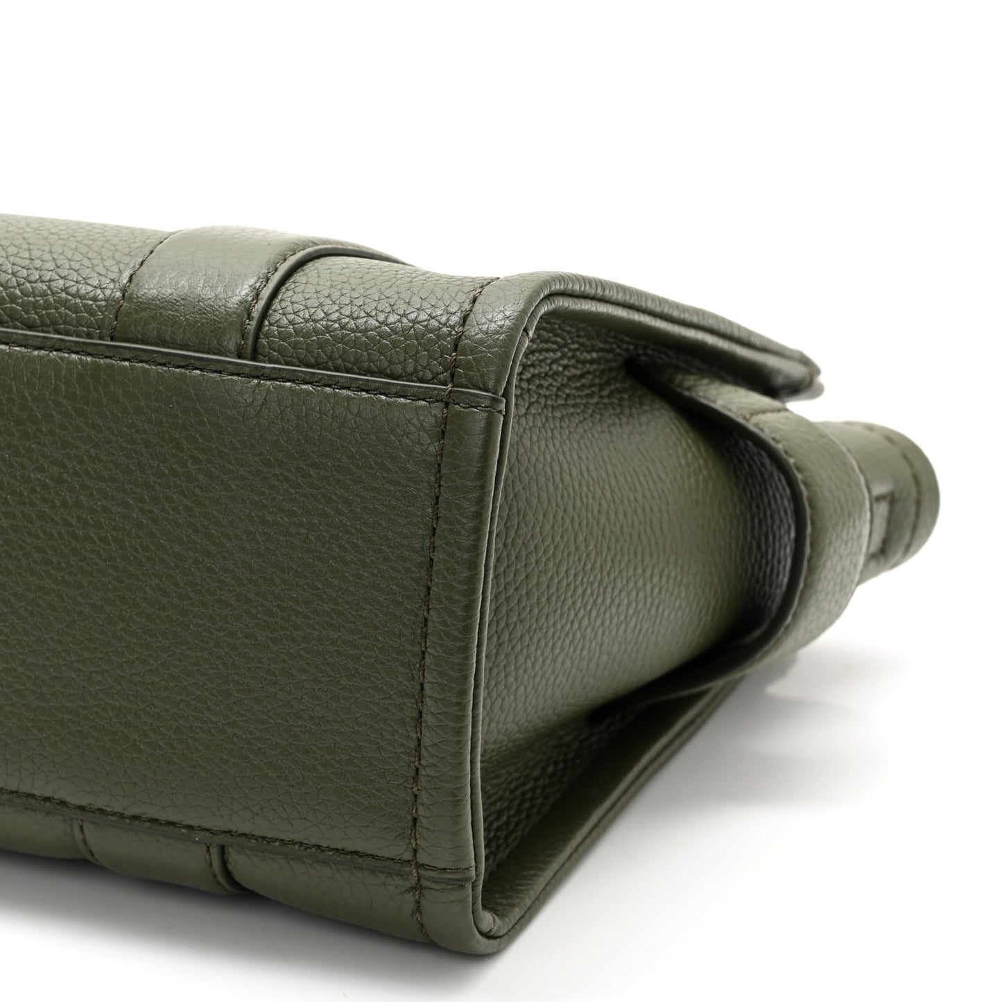 Grained Calfskin Small The Tote Bag Bronze Green