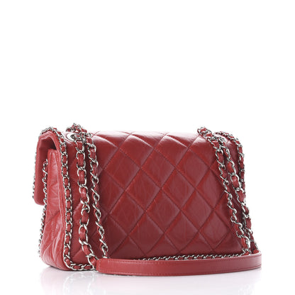 Chanel Crumpled Calfskin Medium Chain All Over Flap Red 2 of 10