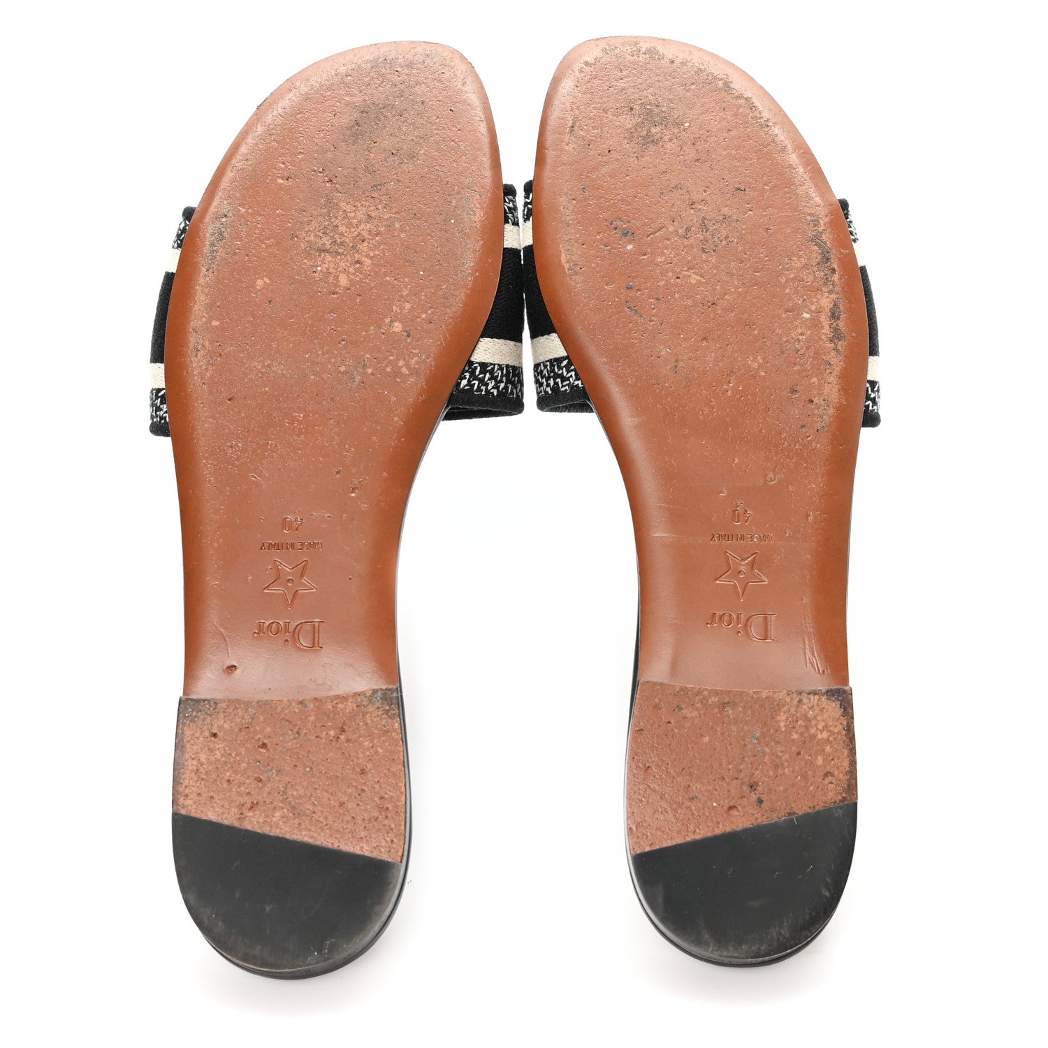 Christian Dior Canvas Embroidered Dway Mules Slide Sandals 40 Black 6 of 10