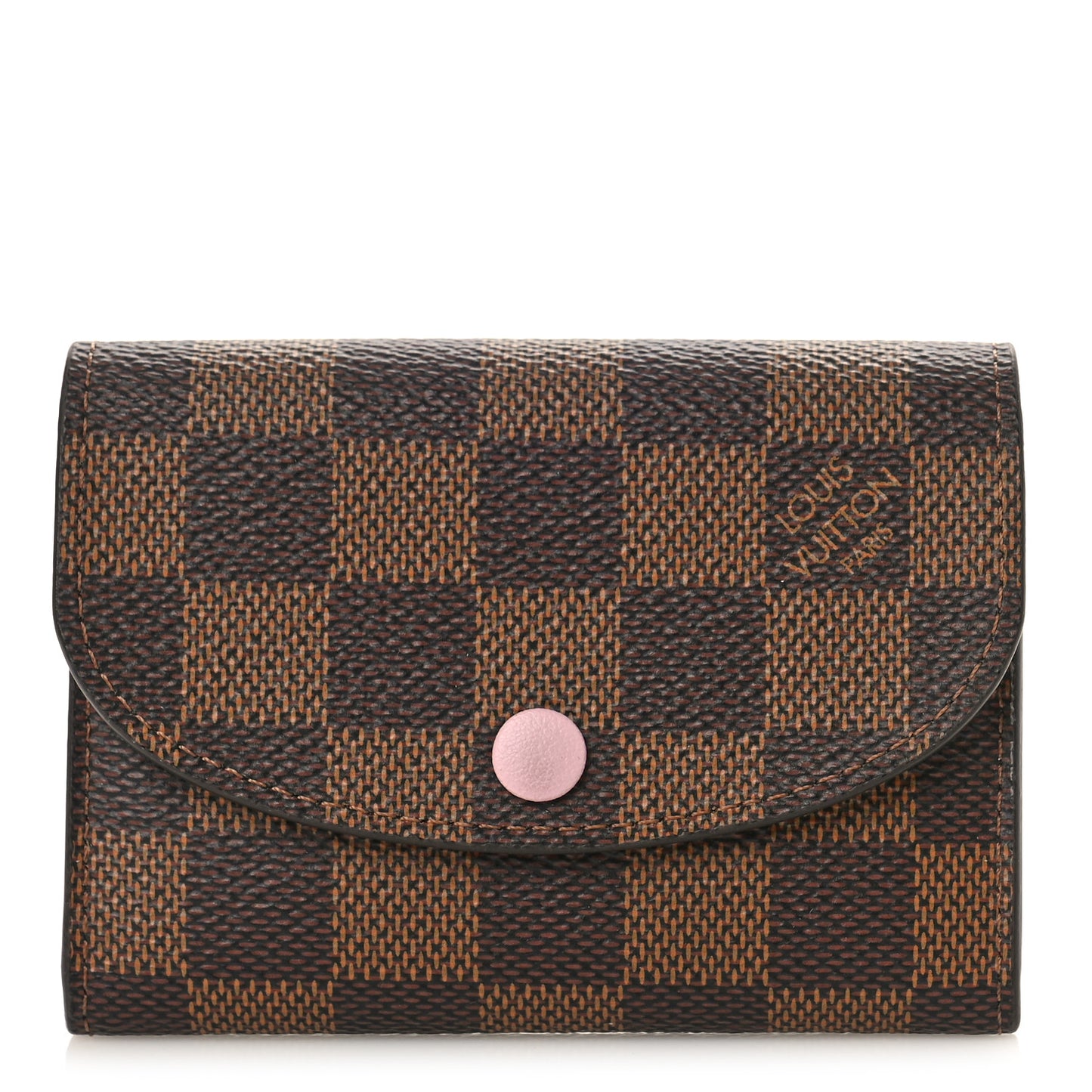 Damier Ebene Rosalie Coin Purse Rose Ballerine
