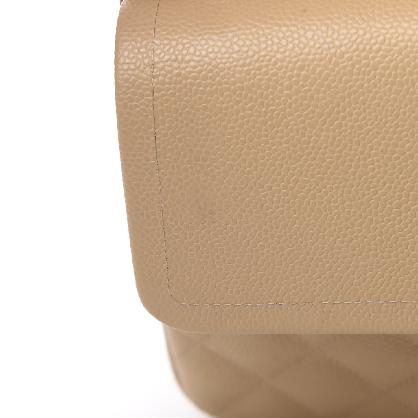 Caviar Quilted Jumbo Double Flap Beige Clair