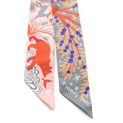 Hermes Silk Le Charme D Orphee Twilly Gris Acier Rose Poudre 2 of 4