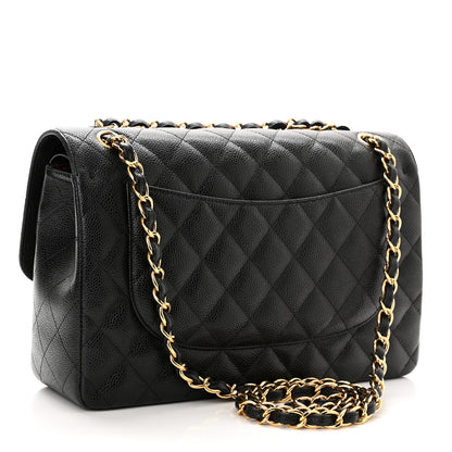 Chanel Caviar Quilted Jumbo Double Flap Black 3 of 11