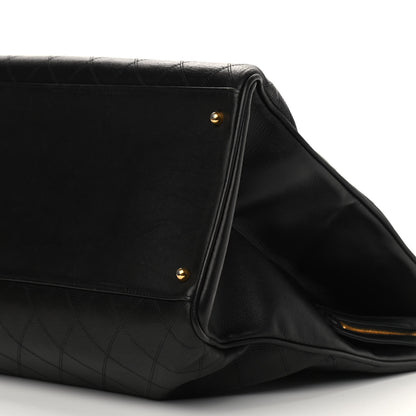 Chanel Calfskin Stitched XL Weekender Black 9 of 9