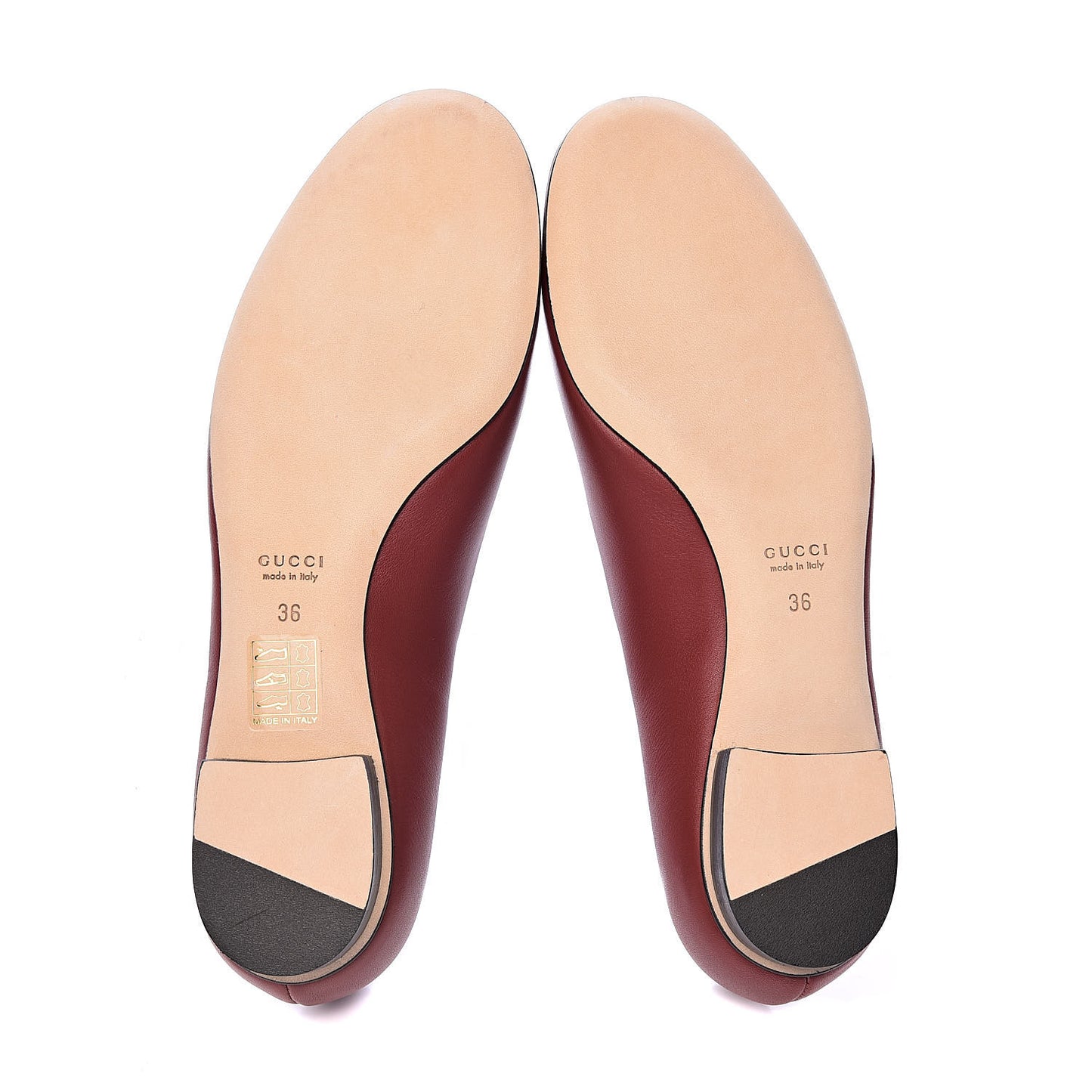 Calfskin Horsebit Ballerina Flats 36 Red