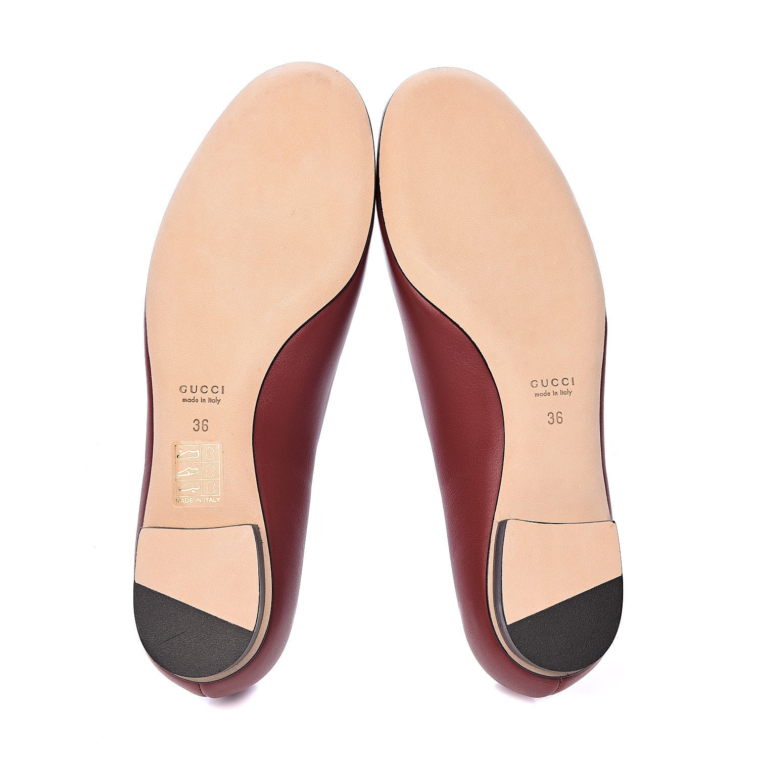 Gucci Calfskin Horsebit Ballerina Flats 36 Red 5 of 11