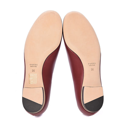 Gucci Calfskin Horsebit Ballerina Flats 36 Red 5 of 11