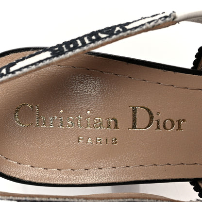 Christian Dior Cotton Ribbon Macro Houndstooth J'Adior Slingback 65mm Pumps 36.5 White Black 7 of 10