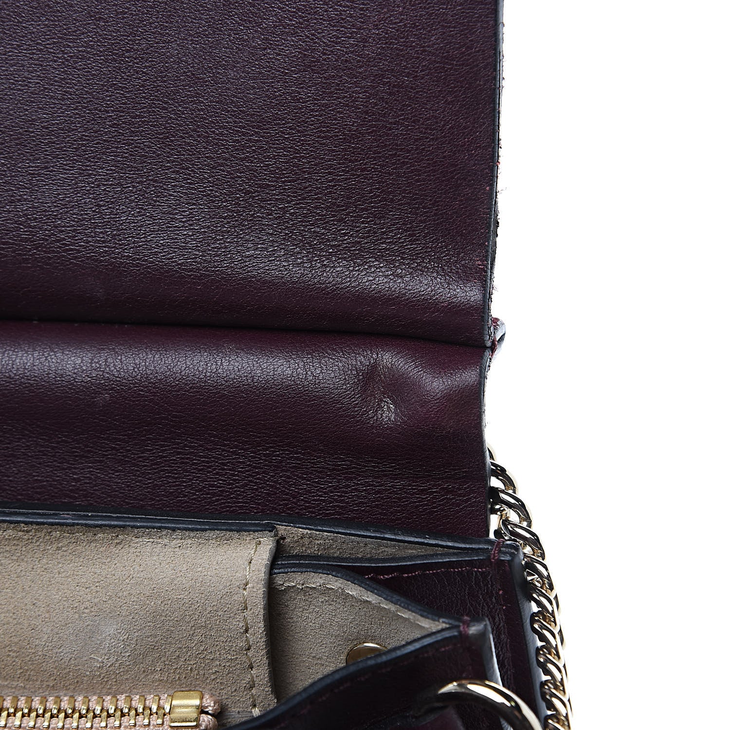 Chloe Suede Calfskin Medium Faye Shoulder Bag Dark Purple 12 of 12