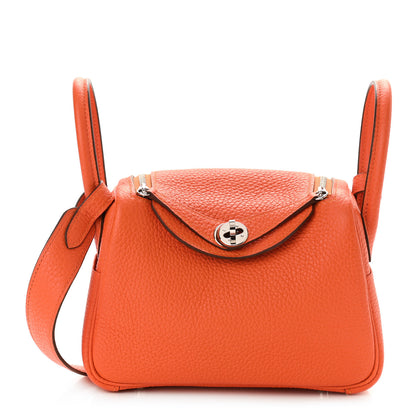 Hermes Taurillon Clemence Mini Lindy 20 Feu 1 of 11