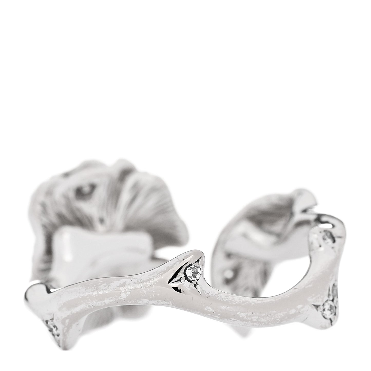 18K White Gold Diamond Small Rose Dior Bagatelle Ring 50 5.25