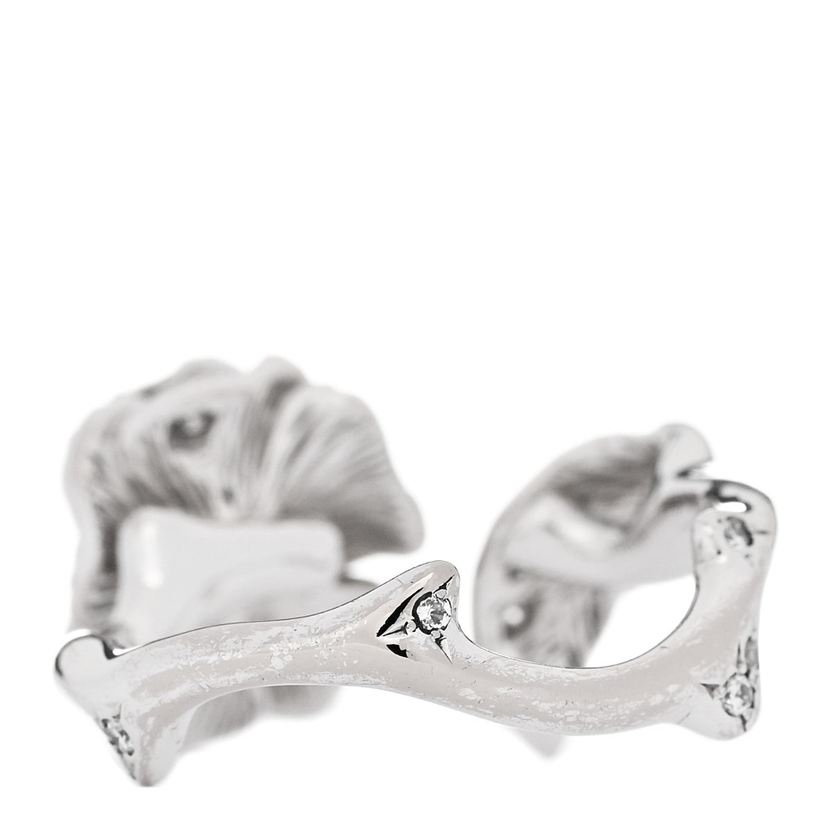 18K White Gold Diamond Small Rose Dior Bagatelle Ring 50 5.25