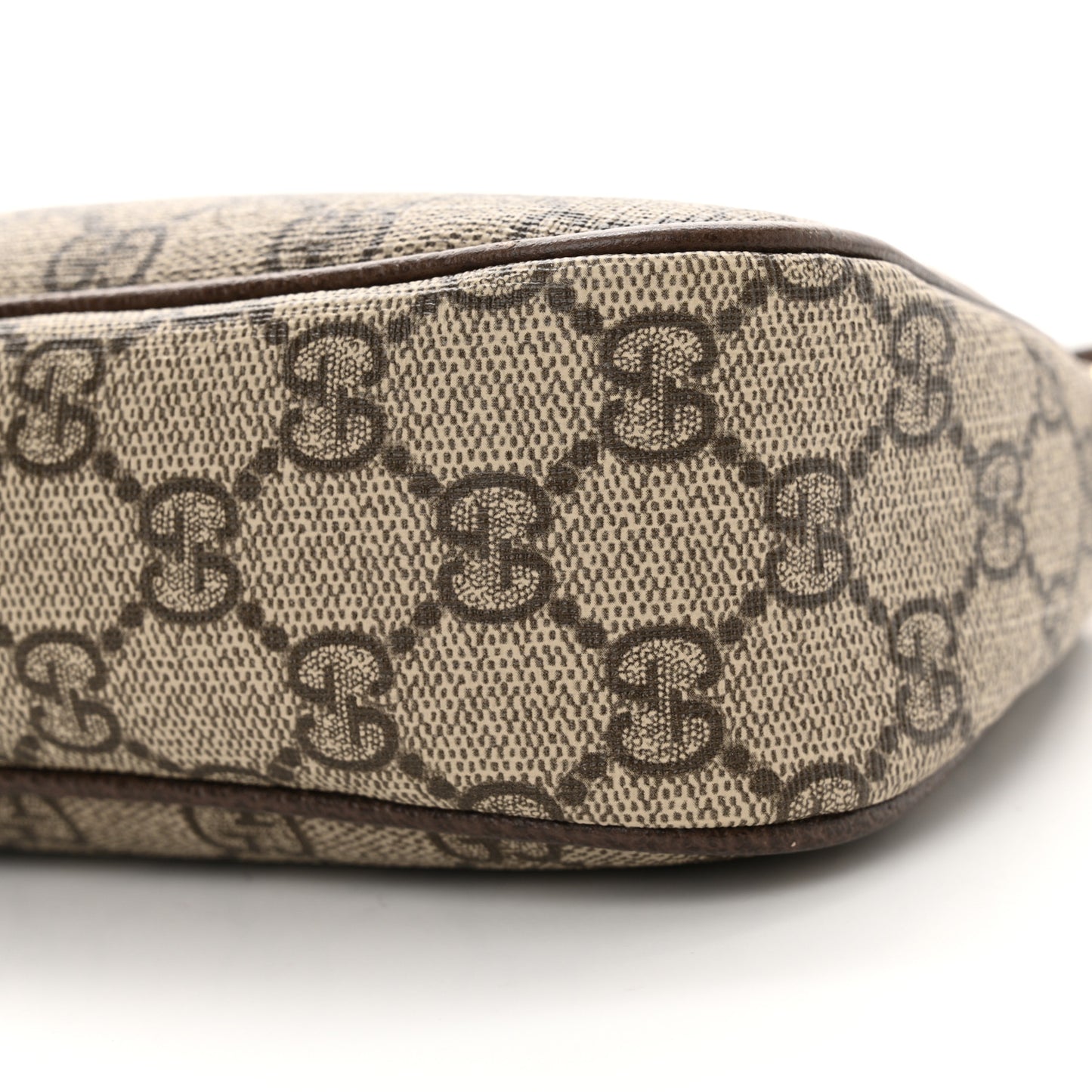 GG Supreme Monogram Textured Dollar Calfskin Small Ophidia Hobo Beige Ebony New Acero