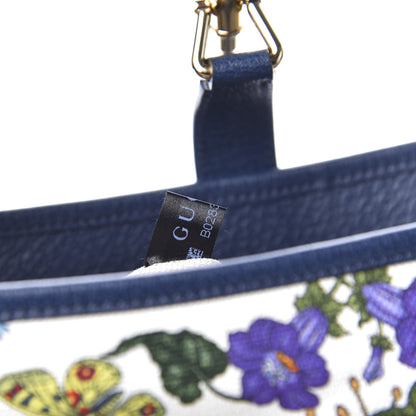 Gucci Canvas Flora Medium Jackie Hobo Blue Agata 8 of 11