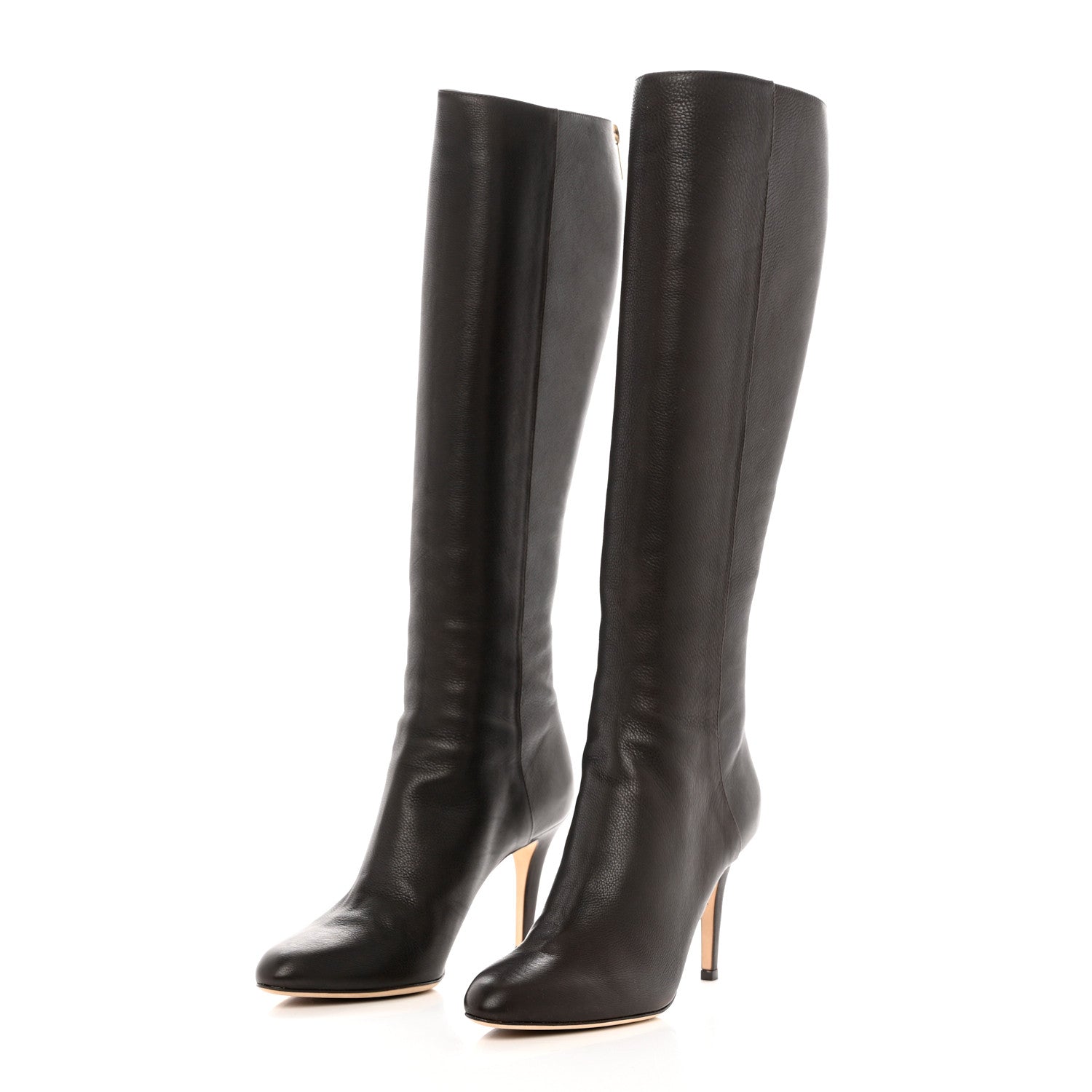 Jimmy Choo Grained Calfskin Paloma Tall Boots 37.5 Brown 3 of 6