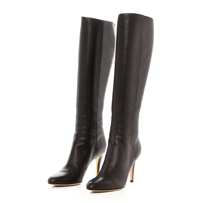 Jimmy Choo Grained Calfskin Paloma Tall Boots 37.5 Brown 3 of 6