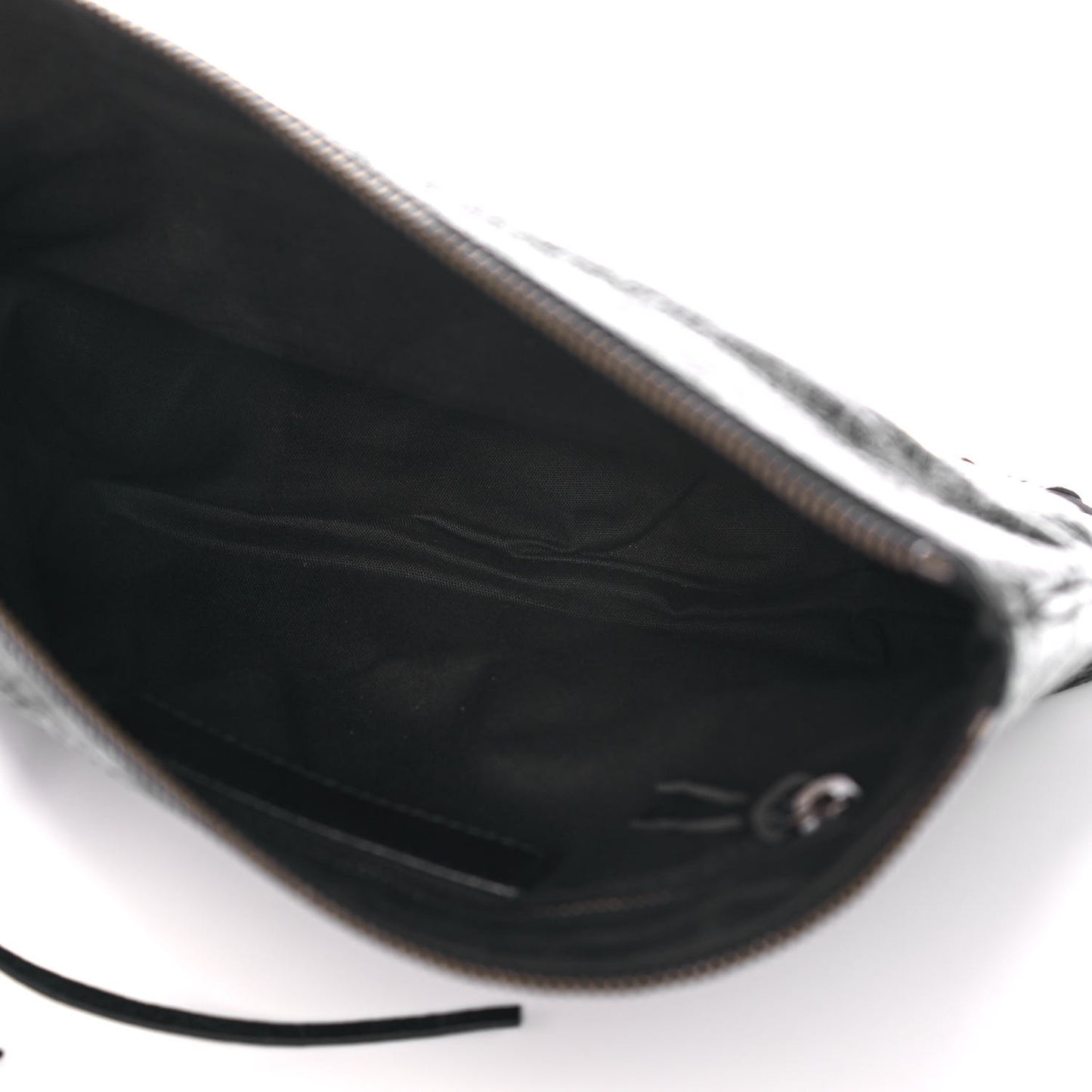 Agneau Classic Hardware Flat Handle Clutch Black