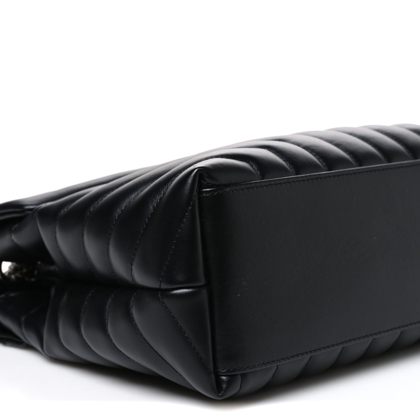 Calfskin Y Quilted Monogram Medium Loulou Chain Satchel Black