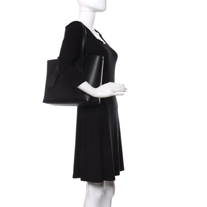 Burberry Grainy Calfskin Haymarket Check Small Reversible Tote Black 2 of 16