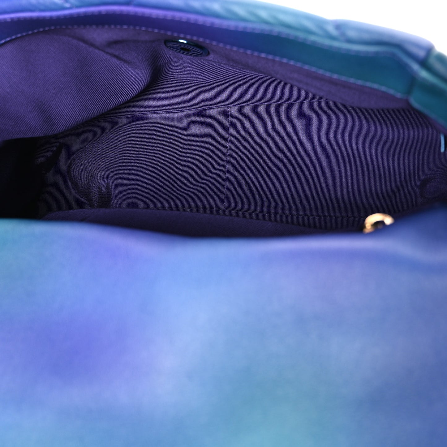 Tie Dye Calfskin Quilted Medium Chanel 19 Flap Blue Purple
